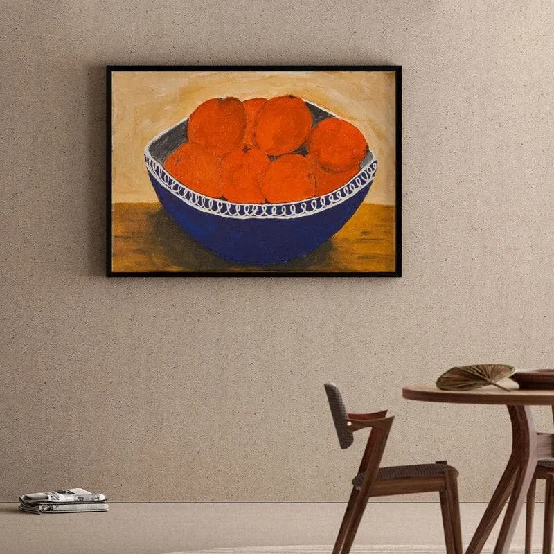 Very Orange Canvas Wall Painting - Black Frame media 1