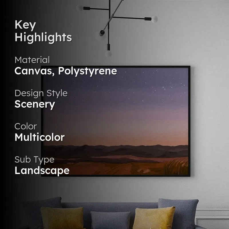 Sunset Canvas Wall Painting - Black Frame media 2