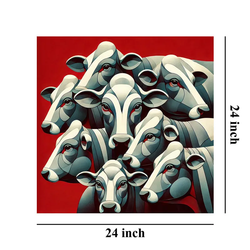 Cattle Abstract Wall Painting media 7