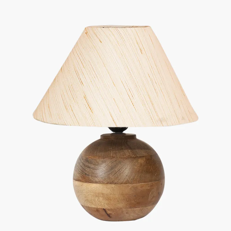 Cotin II Orb Cotton Table Lamp - OffWhite,Brown media 6