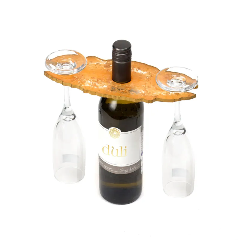 Resinor Wine Bottle & Glass Holder - Mustard Yellow media 5