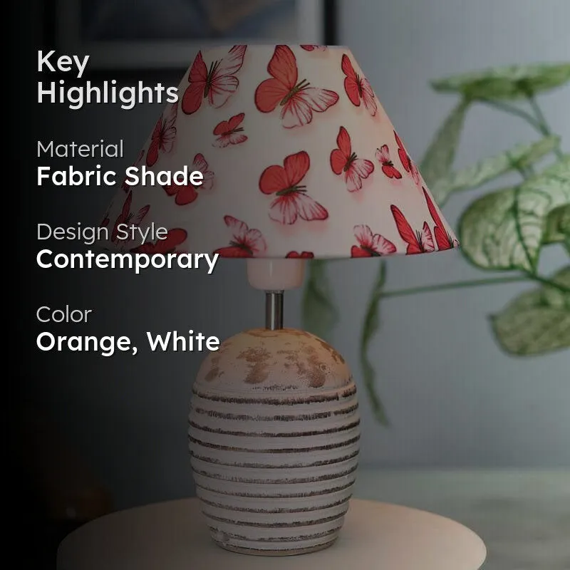 Monarch Relm Fabric Table Lamp - Orange,White media 2