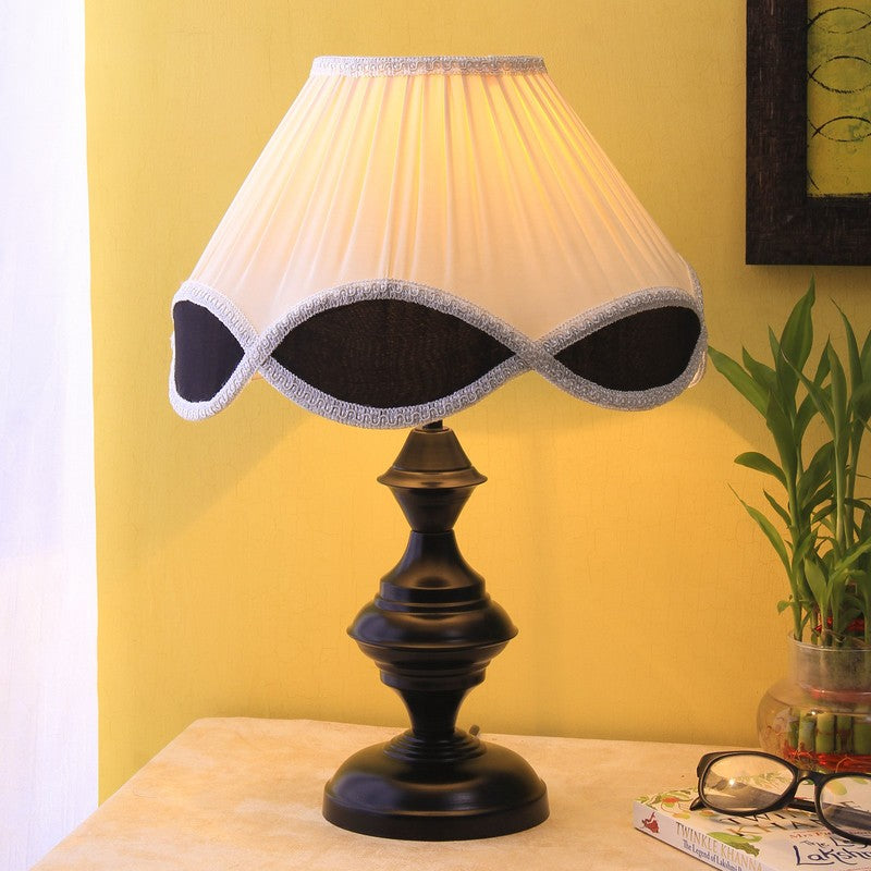 Glowforge Cotton Table Lamp With Iron Base - Ivory