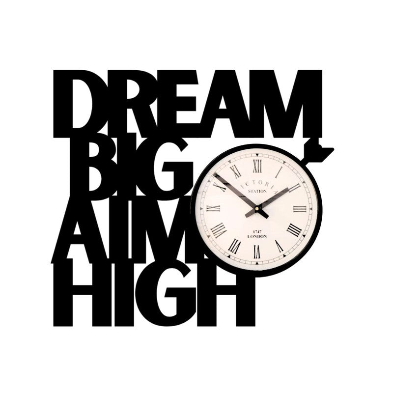 Dream Big Steel Analog Wall Clock - Black media 4