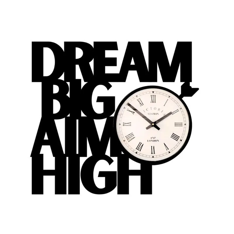 Dream Big Steel Analog Wall Clock - Black media 4