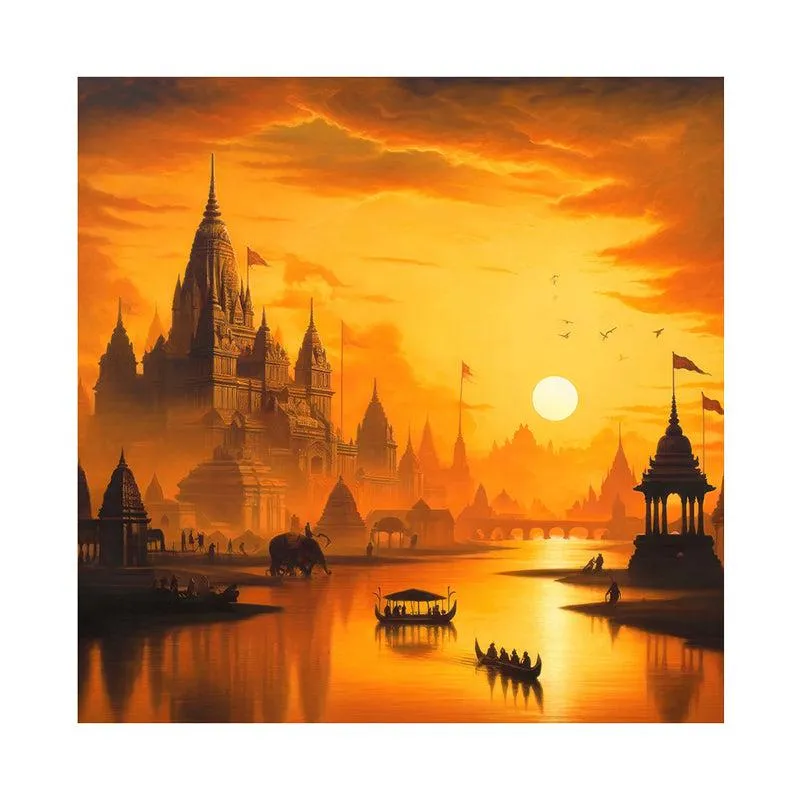 Dusk-lit City Wall Painting media 4