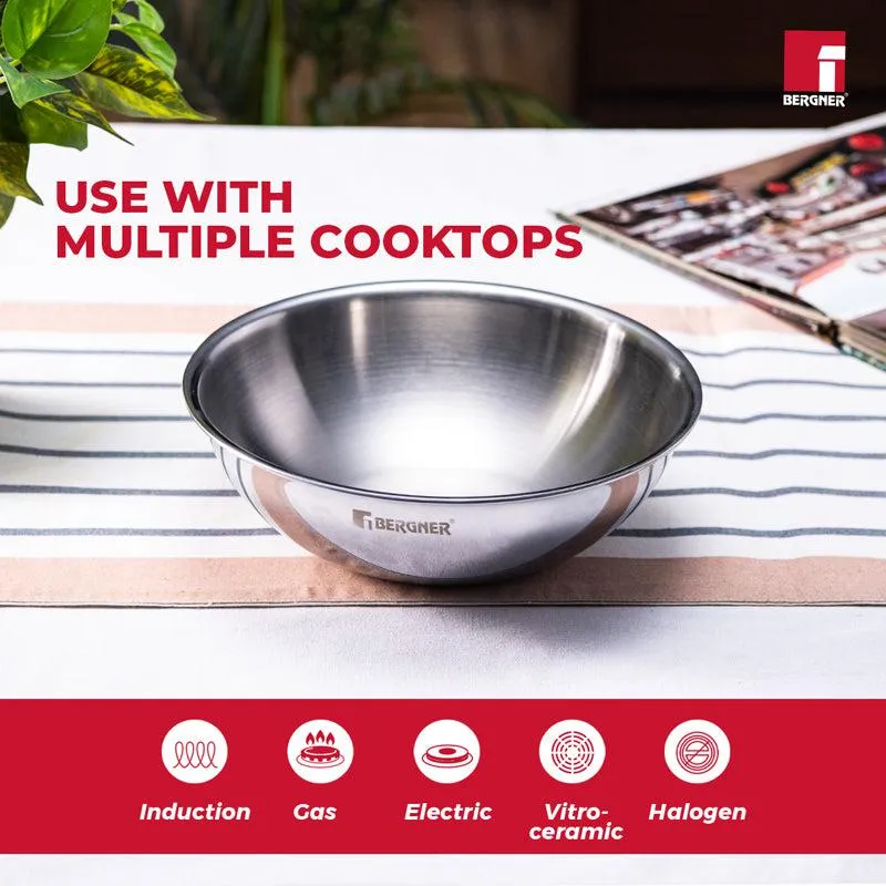 Bergner Tripro Triply Stainless Steel Cook and Serve Tasra With Lid - 2000 ML media 5