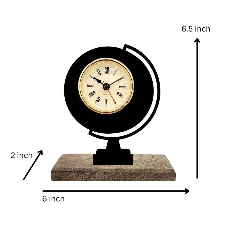 Time Sphere Iron & Mango Wood Table Clock media 5