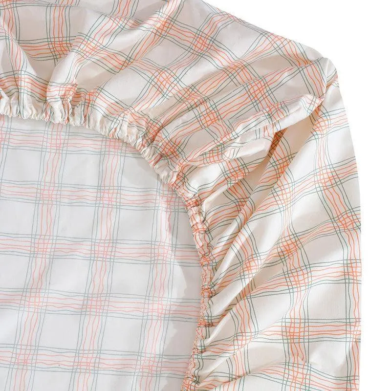 Milly Checkered Bedsheet (Beige) - 150 GSM media 6