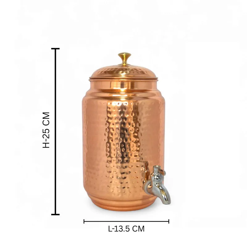 Cuva Copper Drink Dispenser With Stand (5 L) - Two Piece Set media 9