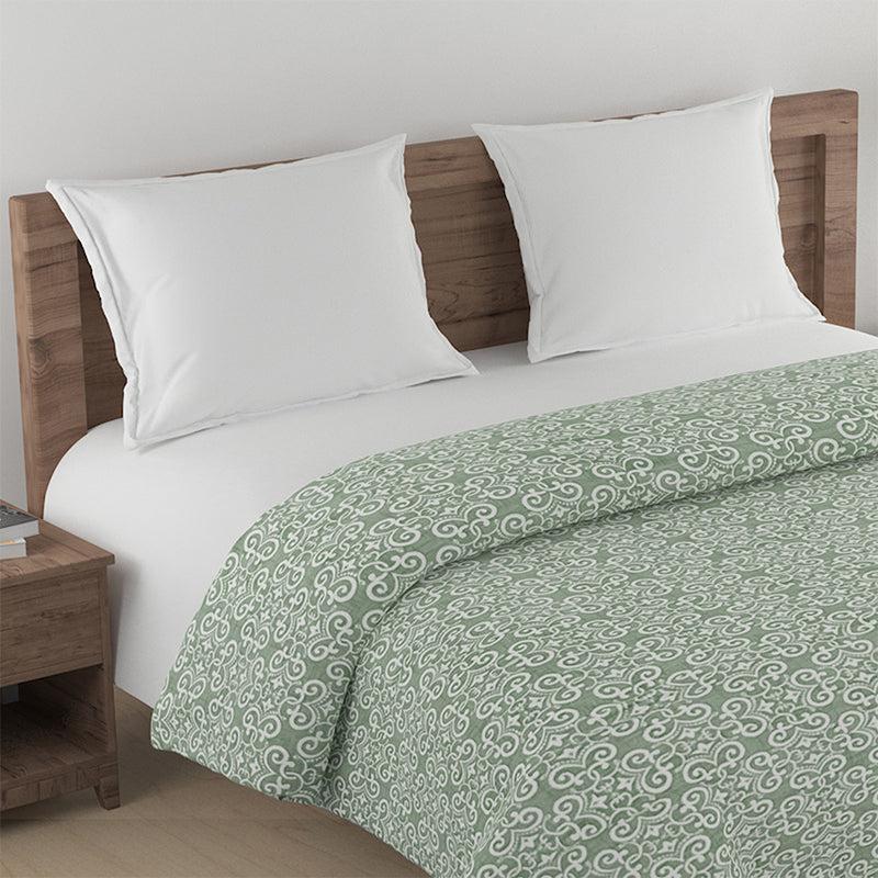 Swayam Daksha Ethnic Cotton Comforter (Green) - 150 GSM media 3