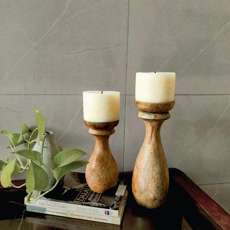 Toddle Mangowood Candle Holder - Set Of Two media 1
