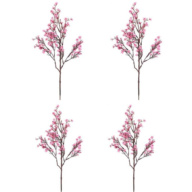 Faux Gypsophila Floral Stick (Pink) - Set Of Four media 4