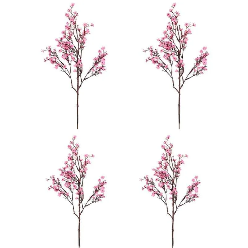 Faux Gypsophila Floral Stick (Pink) - Set Of Four media 4
