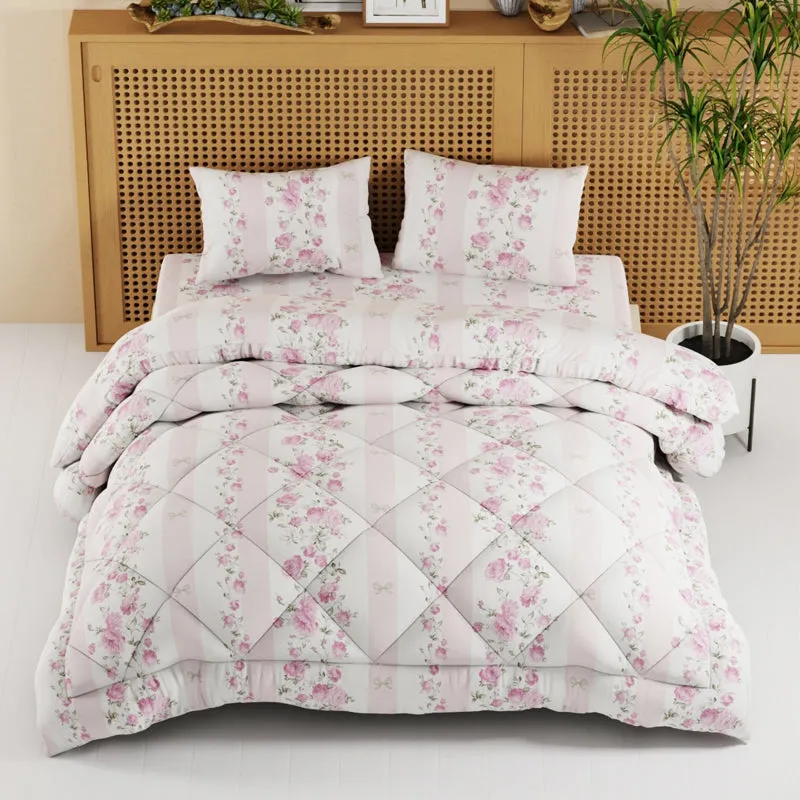Fleurora Bedding Set (Pink) - Four Piece Set media 1