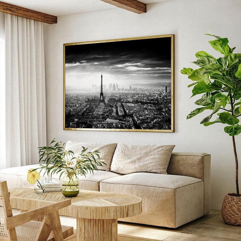 Paris In Camera Film Canvas Wall Painting - Black Frame