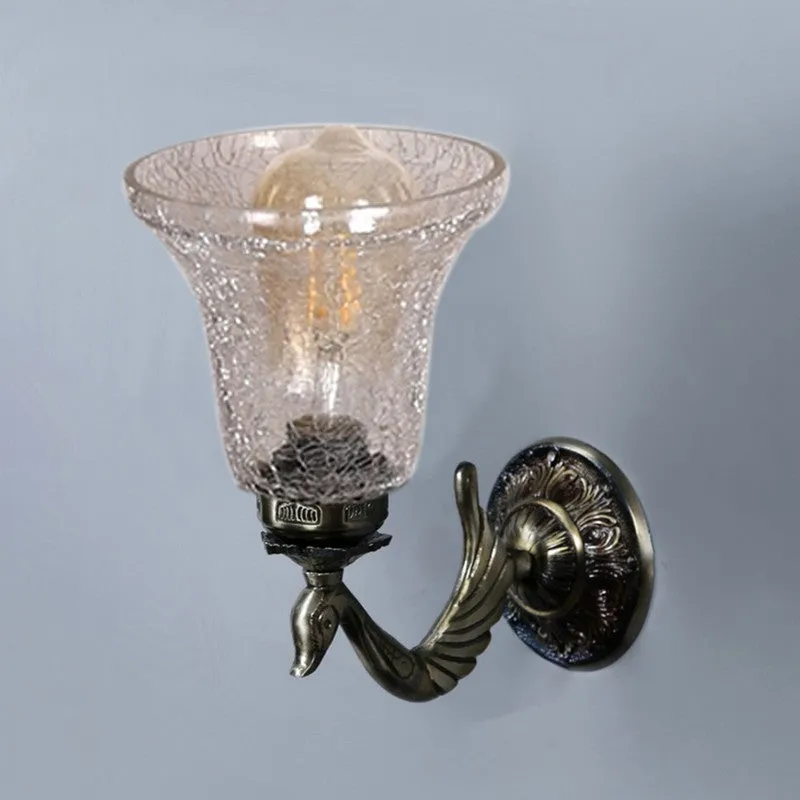 Swan Neck Antique Base Glass Wall Lamp media 5