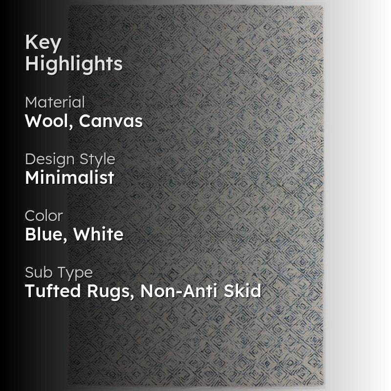 Timeless Textures Hand Tufted Wool Rug - Blue & White media 2