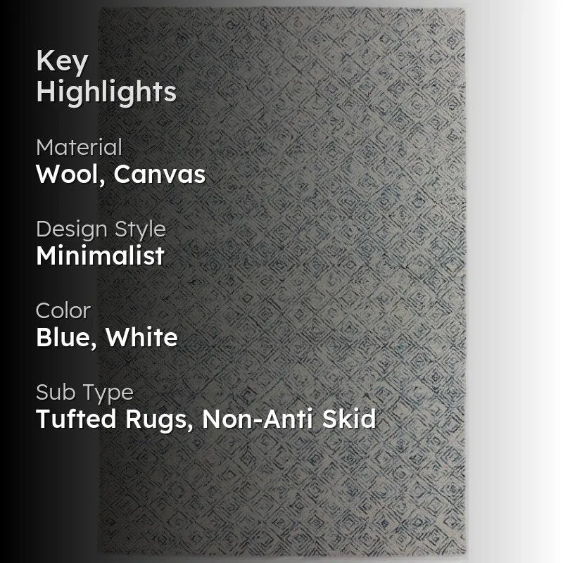 Timeless Textures Hand Tufted Wool Rug - Blue & White media 2