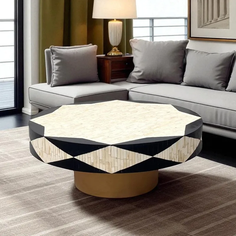 Orion Bone Inlay Center Table - Black media 4