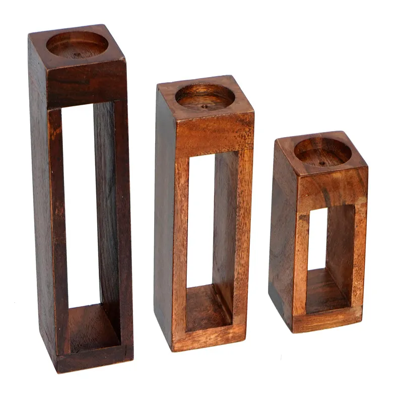 Cedar Glow Tea Light Holder - Set Of Three media 4