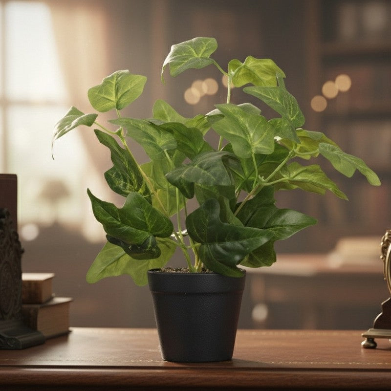 Artificial Ivy Plant With Black Fiber Pot - 0.9 Feet media 5