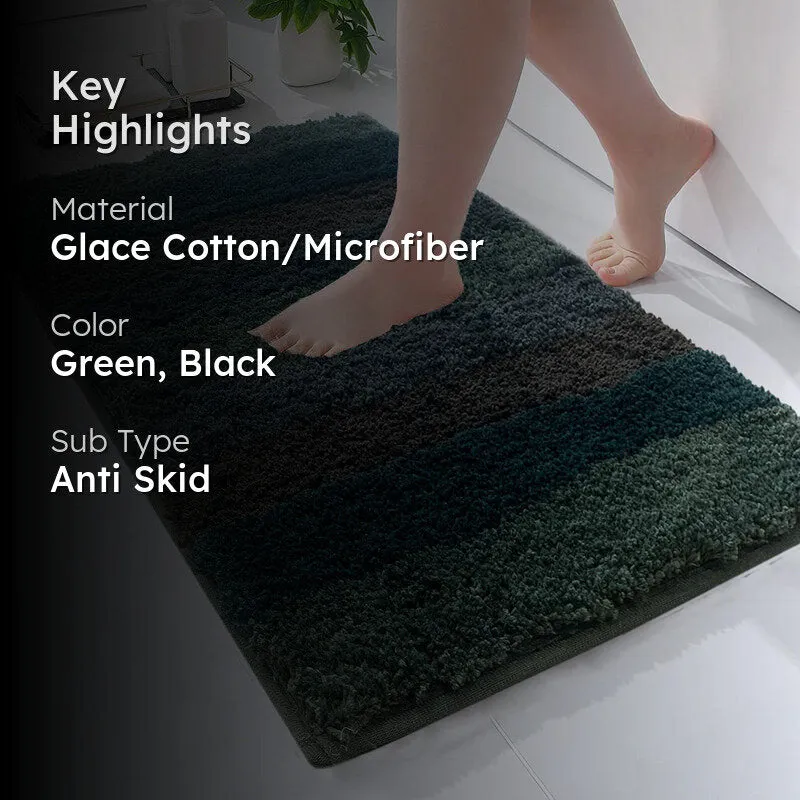 Jericho Luxe Bath Mat - Green, Black media 2