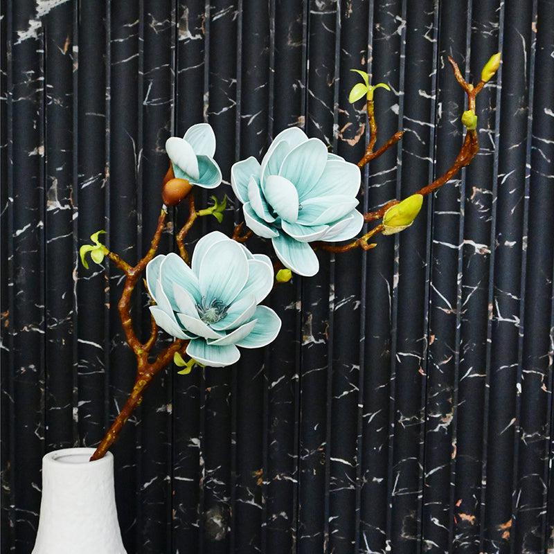 Artificial Magnolia Flower Stick - Blue media 6