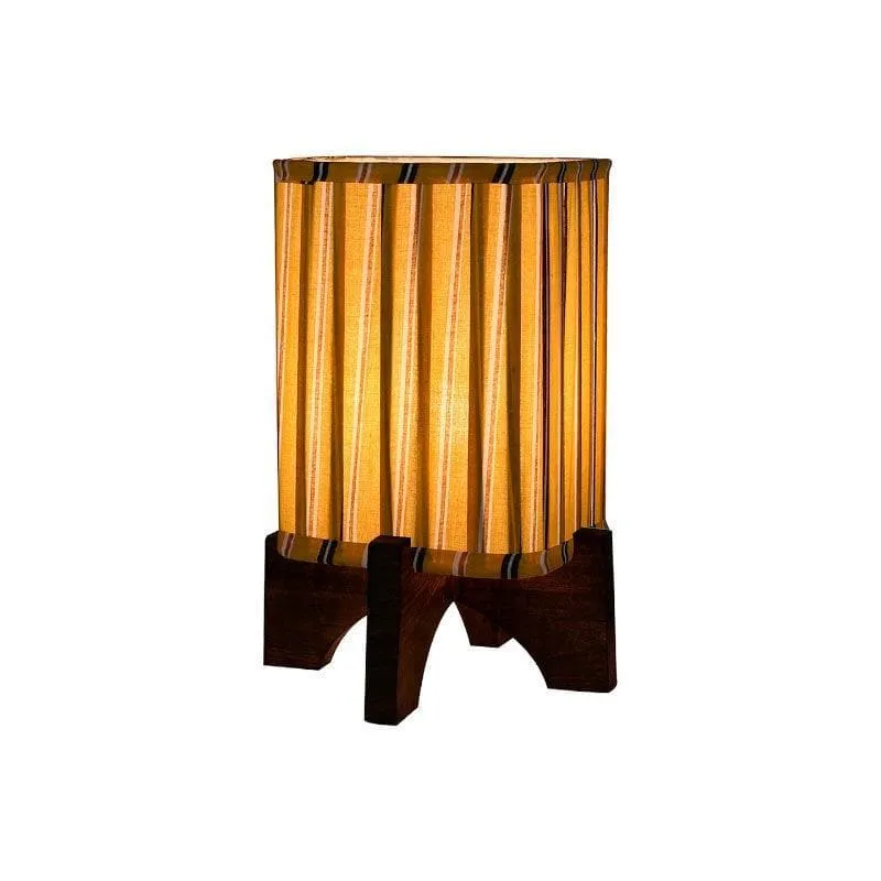 Candy Stripe Pleated Fabric Table Lamp - Yellow media 4
