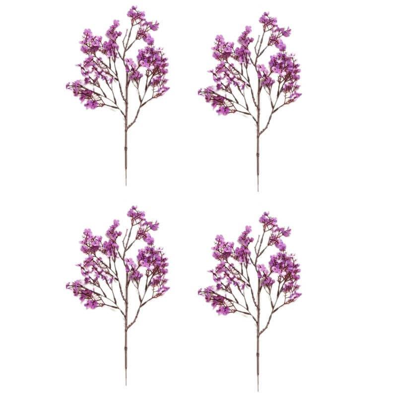Faux Gypsophila Floral Stick (Purple) - Set Of Four media 4