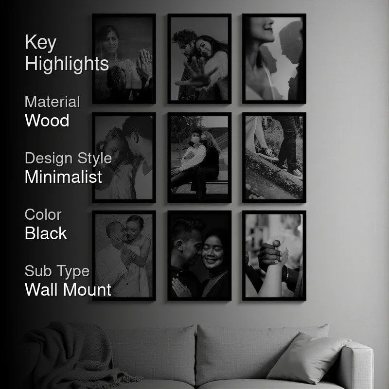 Ivanka Wooden Photo Frame (Black) - Set Of Nine media 2