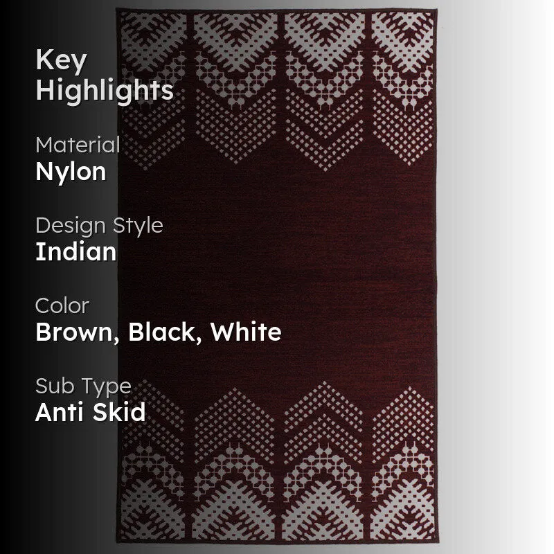 Deep Chevrons Anti-Skid Carpet - Maroon media 2