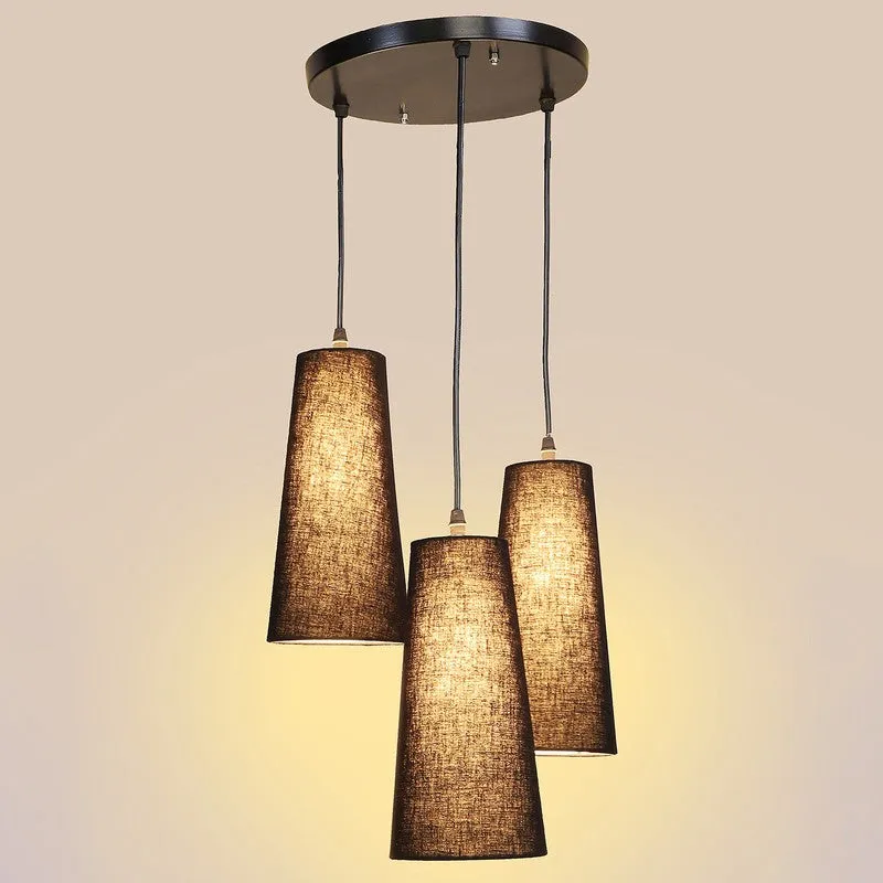 Nordic Neutral Triple Metal Ceiling Lamp - Black media 5