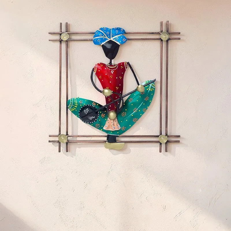 Folk Musician Iron Wall Accent - Green,Red media 1