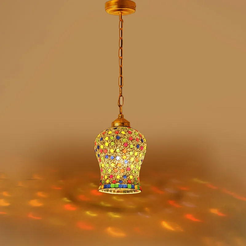 Mosaic Vibrance Metal & Glass Ceiling Lamp media 6