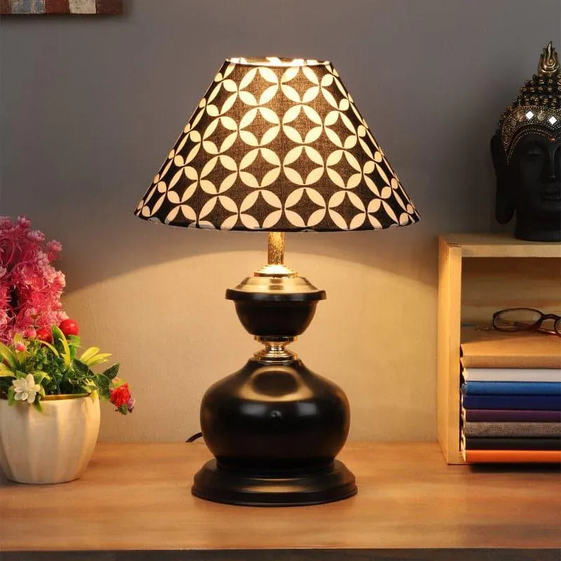 Tatania Aira Fabric Table Lamp - Black,White media 1