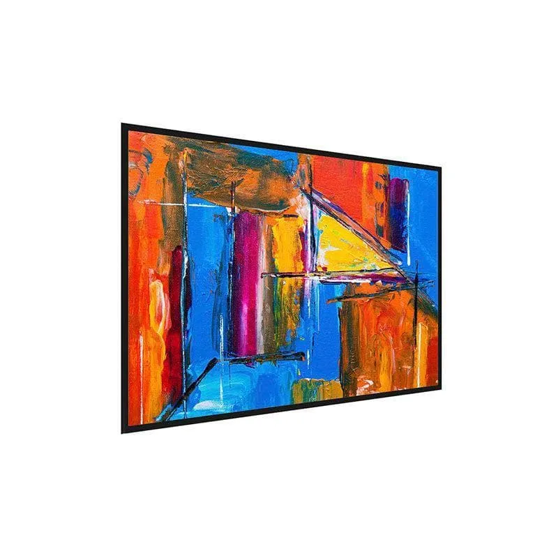 Abstract Remix Blue Canvas Wall Painting - Black Frame media 3