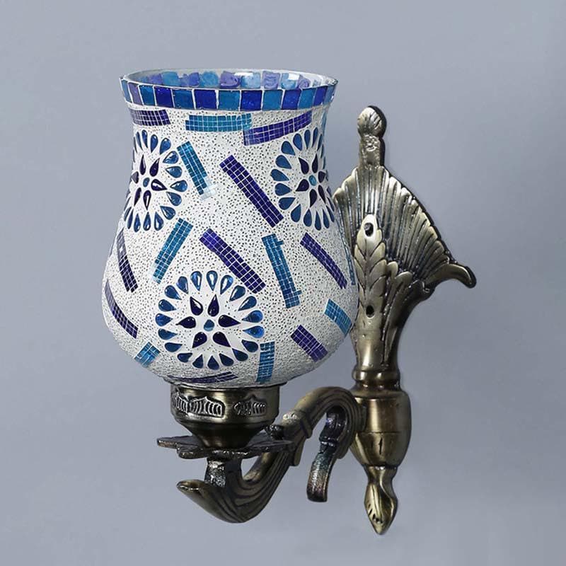 Sea Shore Mosaic Glass & Metal Wall Lamp media 3