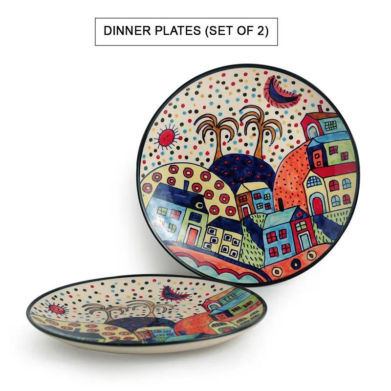 Coastal Cottage Handpainted Ceramic Dinner Plate - Set Of Two media 3