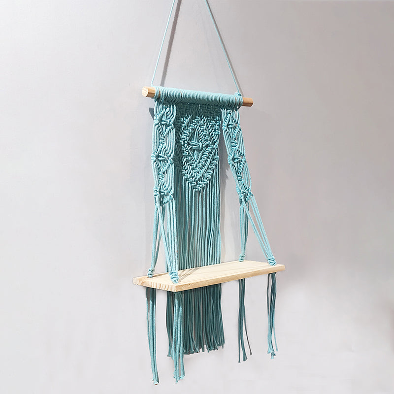 Knotix Macrame Wall Shelf - Turquoise media 3