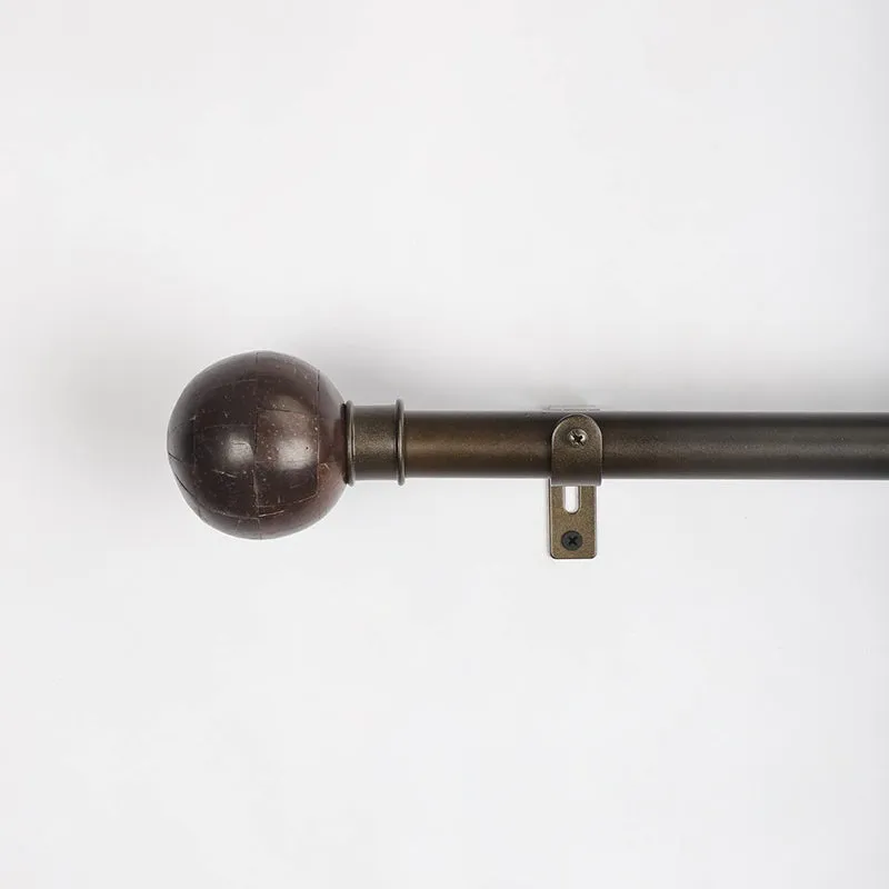 Orbis Extendable 1" Single Curtain Rods With Round Finial & Brackets media 3