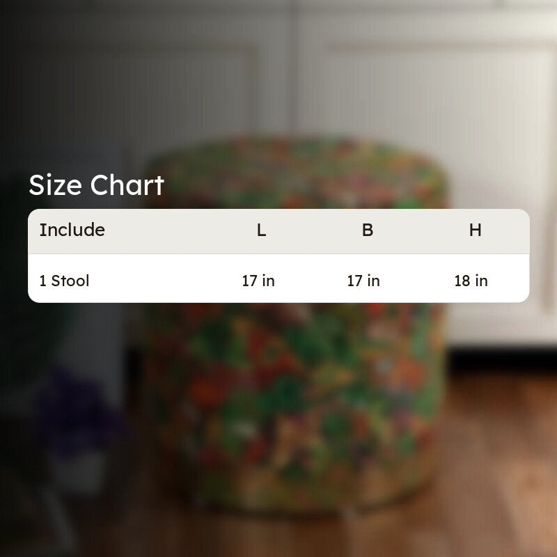 Bloomscape Abstract Velvet Pouffe - Multicolor media 7