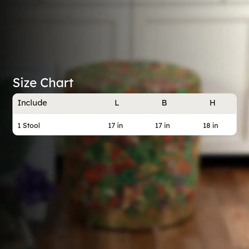 Bloomscape Abstract Velvet Pouffe - Multicolor media 7