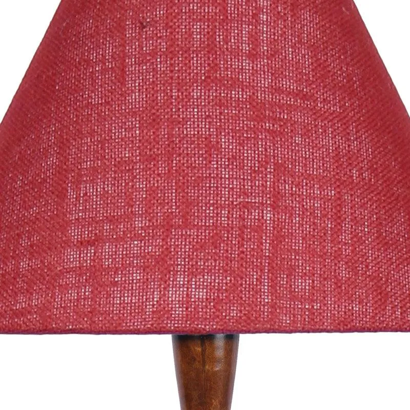 Hima Vintage Wooden Floor Lamp With Jute Shade - Maroon media 3