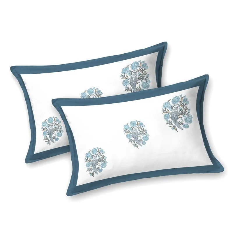 Royal Rang Cotton Bedsheet (Blue,White) - 120 TC media 4