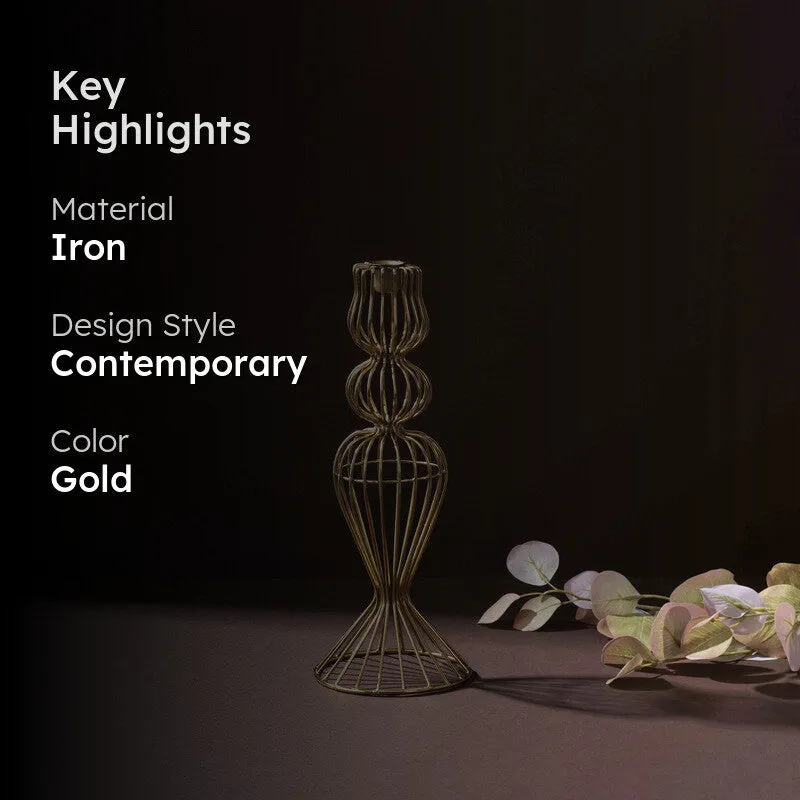 Twist Curve Candle Holder - Gold media 2