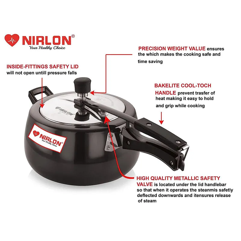 Nirlon Classic Hard Anodized Pressure Cooker - 3000 mL/ 8 Inches media 6