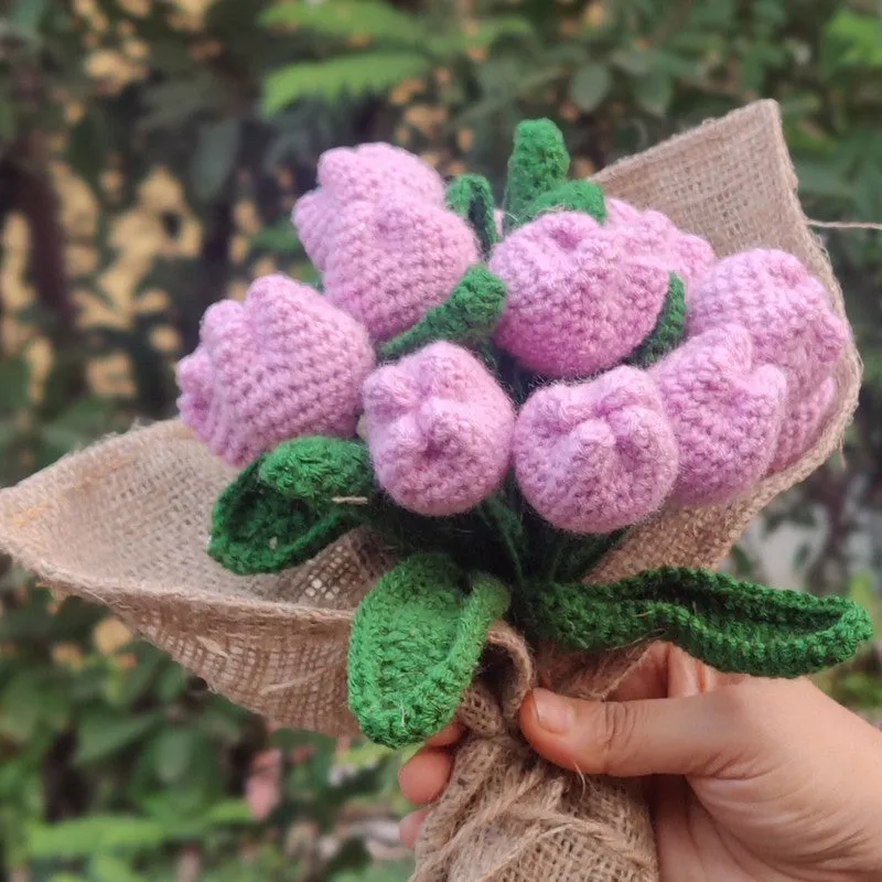 Crochet Handmade Rose Bouquet (Purple) - Set of Twelve media 6