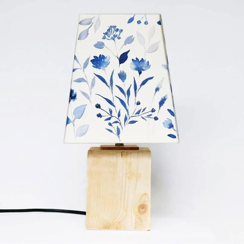 Rosha Indigo Bloom Handpainted Fabric Table Lamp - Multicolor media 5