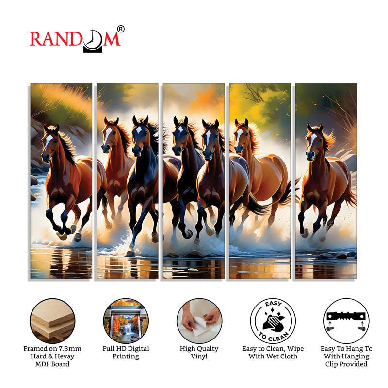 Horse Stride Wall Painting - Set Of Five media 8